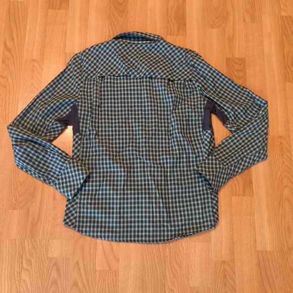 Icebreaker Terra Buttton Up Shirt Womens Large Green Plaid Merino Wool Vented - Picture 4 of 8